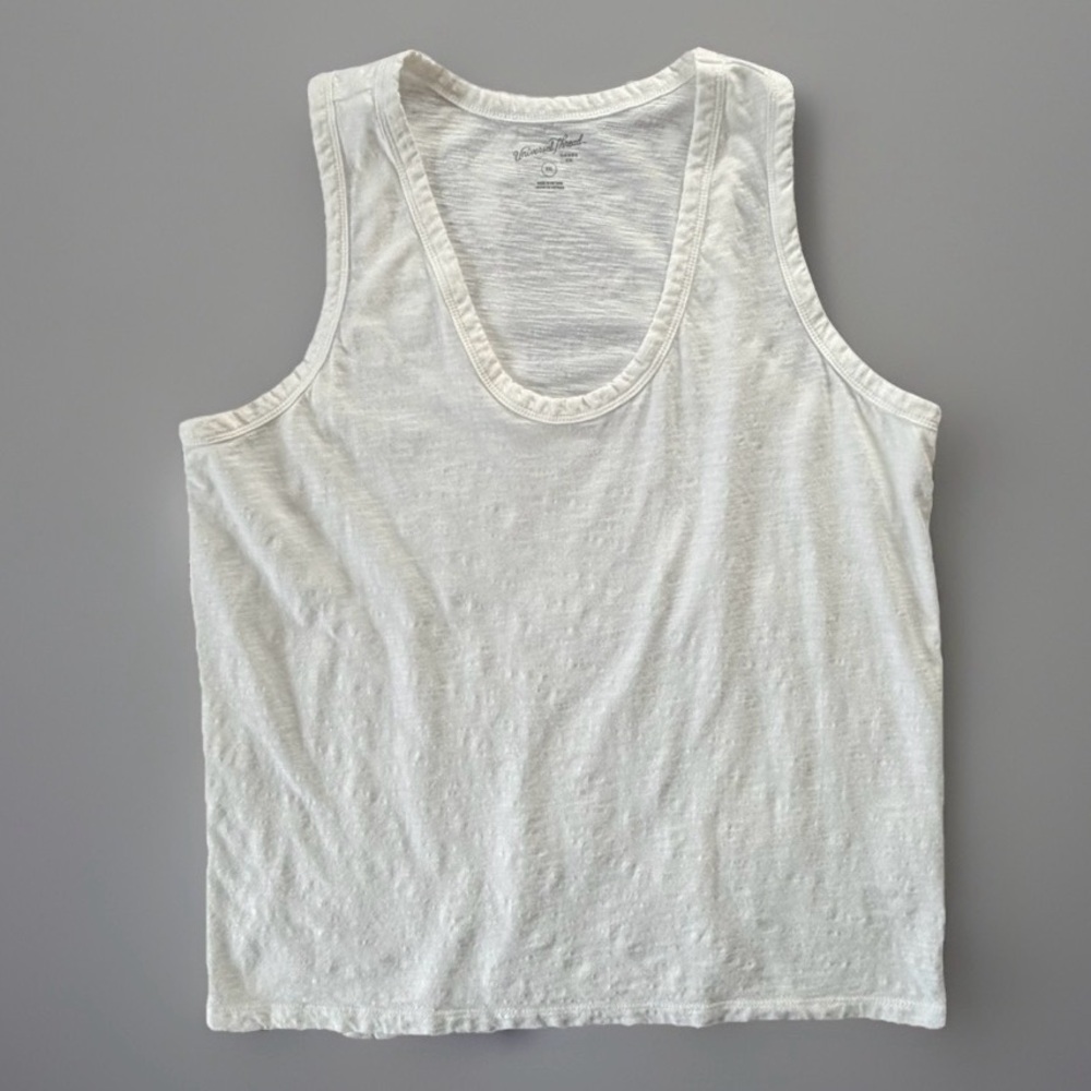 Universal Thread Cotton Tank Top White Classic Slub Knit Womens XXL Scoop Neck